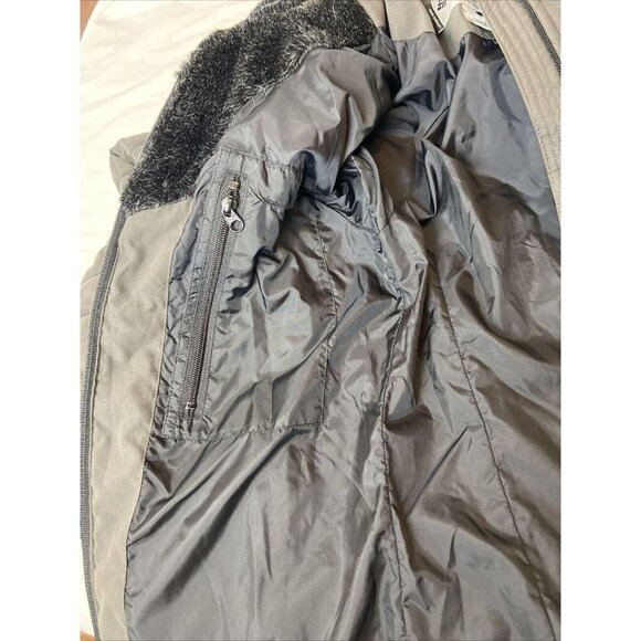 Columbia Women's Quilted Jacket Faux Fur Collar Gray Size S - Picture 5 of 7